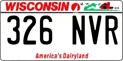 WI license plate 326NVR