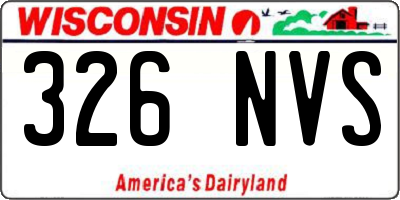 WI license plate 326NVS
