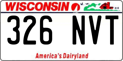 WI license plate 326NVT