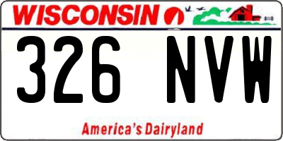 WI license plate 326NVW