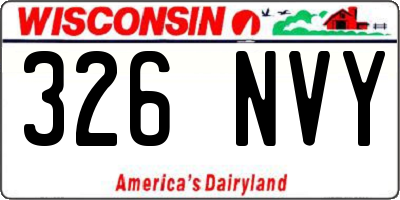 WI license plate 326NVY