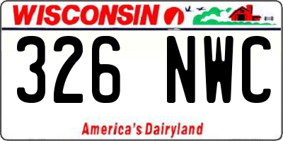 WI license plate 326NWC