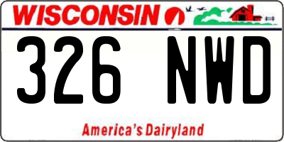 WI license plate 326NWD