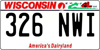 WI license plate 326NWI
