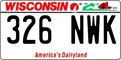 WI license plate 326NWK