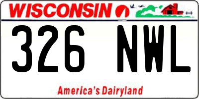 WI license plate 326NWL