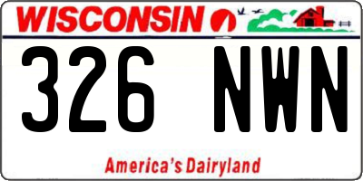 WI license plate 326NWN