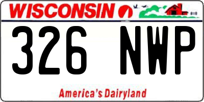 WI license plate 326NWP