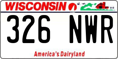 WI license plate 326NWR