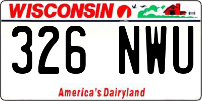 WI license plate 326NWU