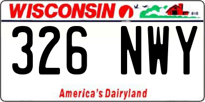 WI license plate 326NWY