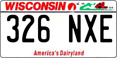 WI license plate 326NXE