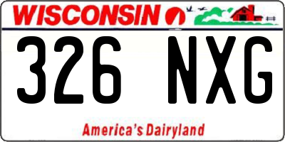 WI license plate 326NXG