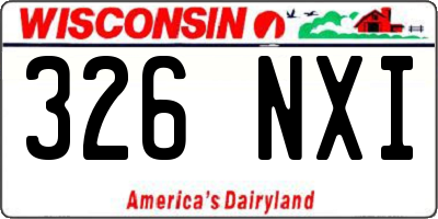 WI license plate 326NXI