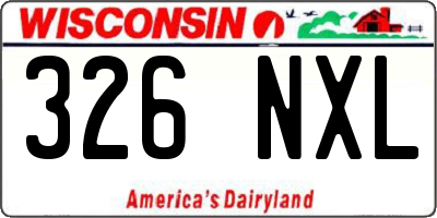WI license plate 326NXL