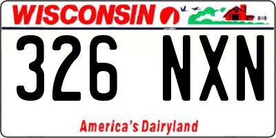 WI license plate 326NXN