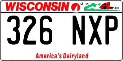 WI license plate 326NXP