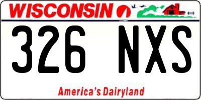 WI license plate 326NXS