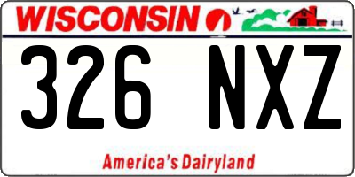 WI license plate 326NXZ
