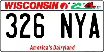 WI license plate 326NYA