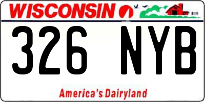 WI license plate 326NYB