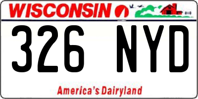 WI license plate 326NYD