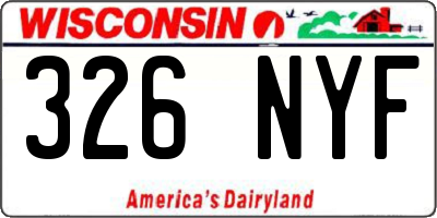 WI license plate 326NYF