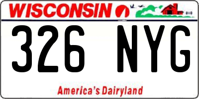 WI license plate 326NYG