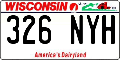 WI license plate 326NYH
