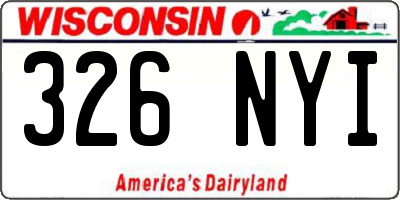 WI license plate 326NYI
