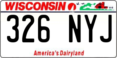 WI license plate 326NYJ