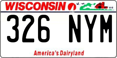 WI license plate 326NYM