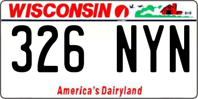 WI license plate 326NYN