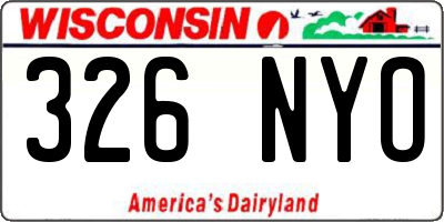WI license plate 326NYO