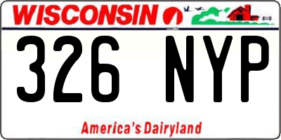WI license plate 326NYP