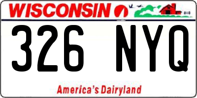 WI license plate 326NYQ