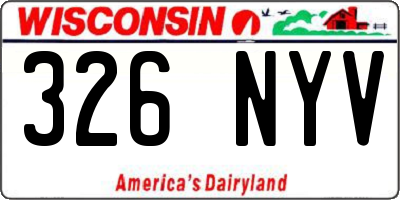 WI license plate 326NYV