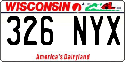 WI license plate 326NYX