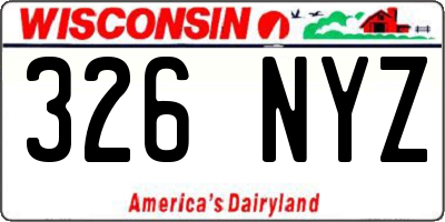 WI license plate 326NYZ