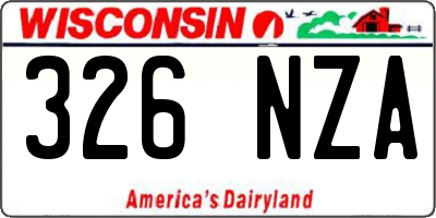 WI license plate 326NZA