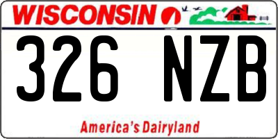 WI license plate 326NZB