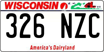 WI license plate 326NZC