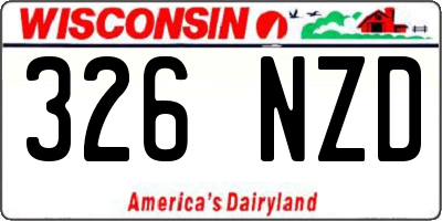 WI license plate 326NZD