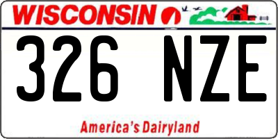 WI license plate 326NZE