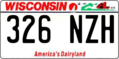 WI license plate 326NZH