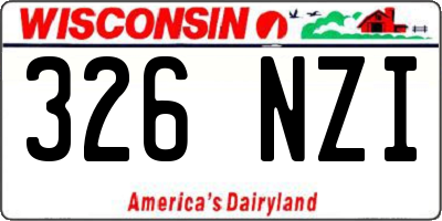 WI license plate 326NZI