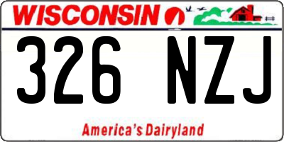 WI license plate 326NZJ