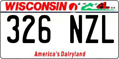 WI license plate 326NZL