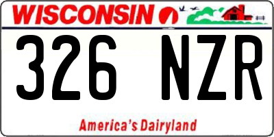 WI license plate 326NZR
