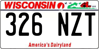 WI license plate 326NZT